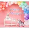 Baner girlanda dekoracja jednorożec urodziny napis unicorn birthday